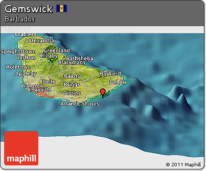 Satellite Panoramic Map of Gemswick
