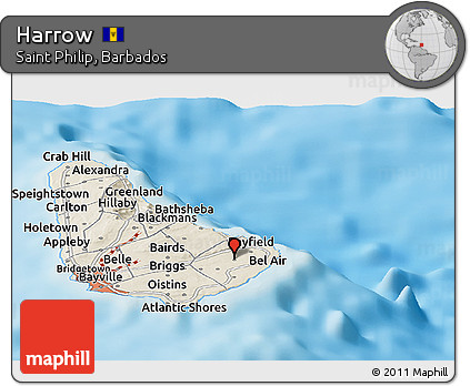 Shaded Relief Panoramic Map of Harrow