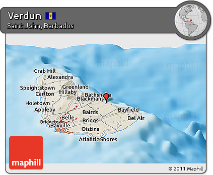 Shaded Relief Panoramic Map of Verdun