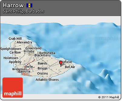 Shaded Relief Panoramic Map of Harrow