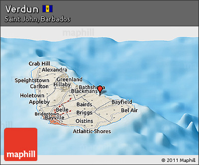 Shaded Relief Panoramic Map of Verdun
