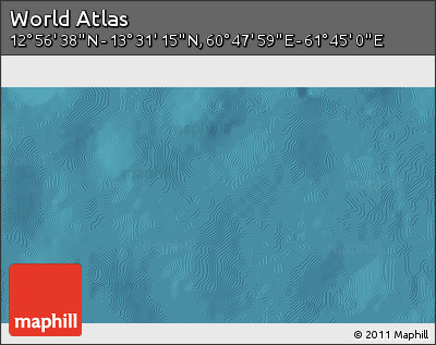 Satellite 3D Map of the Area around 13° 13' 56" N, 61° 16' 29" E