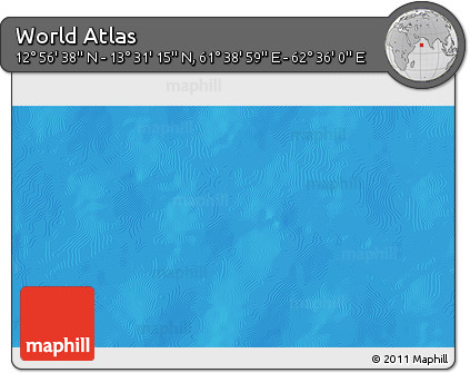 Physical 3D Map of the Area around 13° 13' 56" N, 62° 7' 30" E