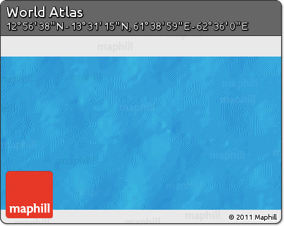 Physical 3D Map of the Area around 13° 13' 56" N, 62° 7' 30" E