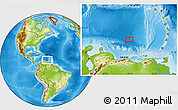 Physical Location Map of the area around 13° 13' 56" N, 66° 13' 29" W