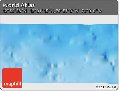 Physical 3D Map of the Area around 13° 13' 56" N, 70° 28' 29" W