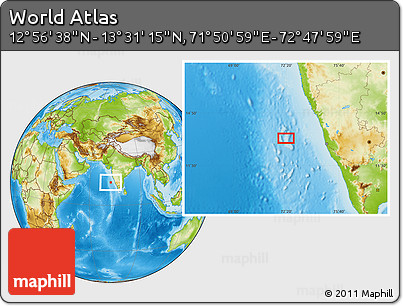 Physical Location Map of the Area around 13° 13' 56" N, 72° 19' 29" E