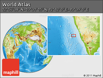 Physical Location Map of the Area around 13° 13' 56" N, 73° 10' 30" E