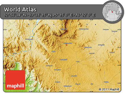 Physical Map of the Area around 13°&nbsp;13'&nbsp;56"&nbsp;N,&nbsp;75°&nbsp;43'&nbsp;29"&nbsp;E