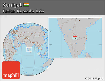 Gray Location Map of Kunigal