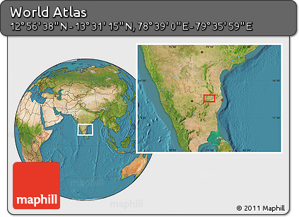 Satellite Location Map of the Area around 13° 13' 56" N, 79° 7' 30" E