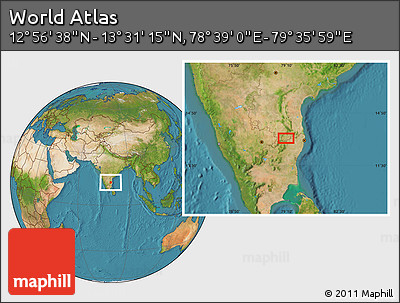 Satellite Location Map of the Area around 13° 13' 56" N, 79° 7' 30" E