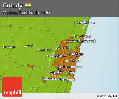 Physical 3D Map of Guindy