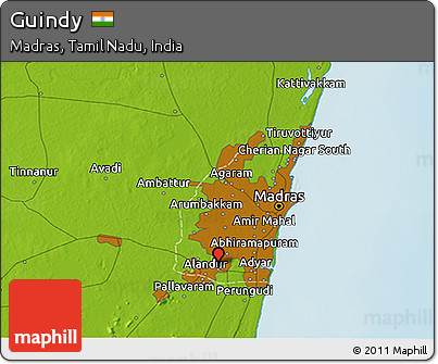 Physical 3D Map of Guindy