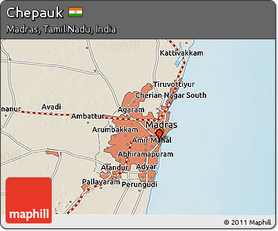 Shaded Relief 3D Map of Chepauk