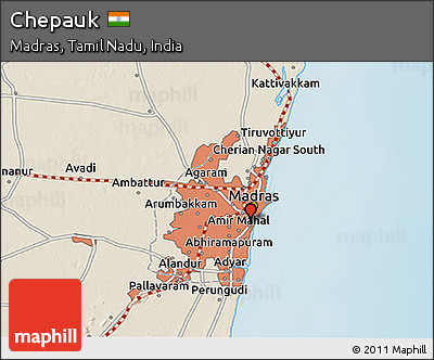 Shaded Relief 3D Map of Chepauk