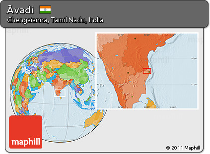 Political Location Map of Āvadi