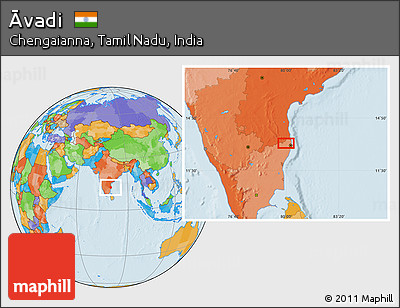 Political Location Map of Āvadi
