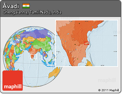 Political Location Map of Āvadi