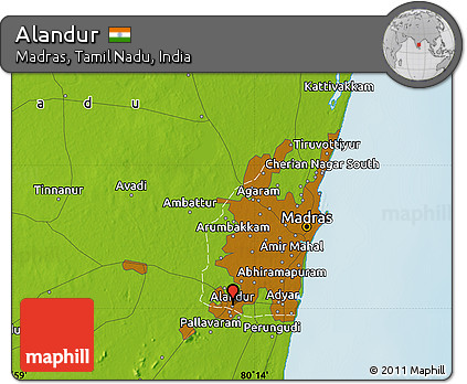 Physical Map of Alandur