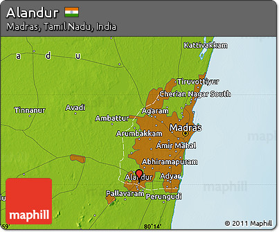 Physical Map of Alandur