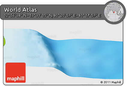 Physical Panoramic Map of the Area around 13° 13' 56" N, 80° 49' 29" E