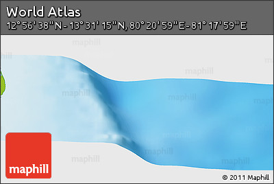 Physical Panoramic Map of the Area around 13° 13' 56" N, 80° 49' 29" E
