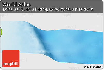 Physical Panoramic Map of the Area around 13° 13' 56" N, 80° 49' 29" E