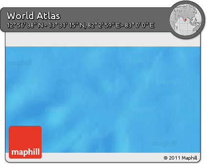 Physical 3D Map of the Area around 13° 13' 56" N, 82° 31' 30" E
