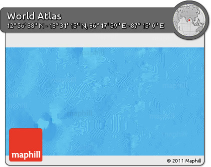 Political 3D Map of the Area around 13° 13' 56" N, 86° 46' 30" E