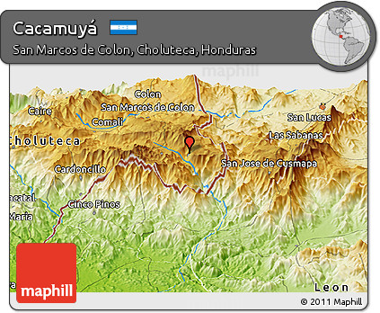 Physical Panoramic Map of Cacamuyá
