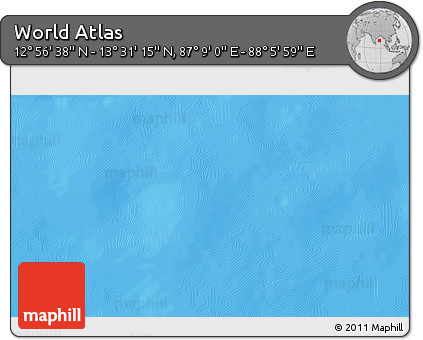 Physical 3D Map of the Area around 13° 13' 56" N, 87° 37' 30" E