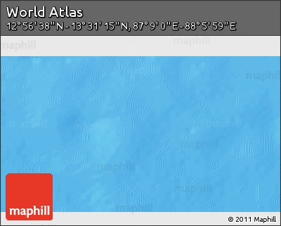 Physical 3D Map of the Area around 13° 13' 56" N, 87° 37' 30" E