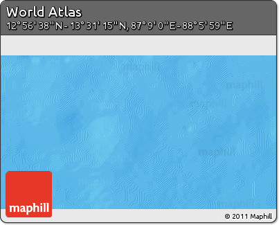 Physical 3D Map of the Area around 13° 13' 56" N, 87° 37' 30" E
