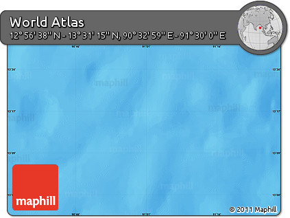 Physical Map of the Area around 13° 13' 56" N, 91° 1' 30" E