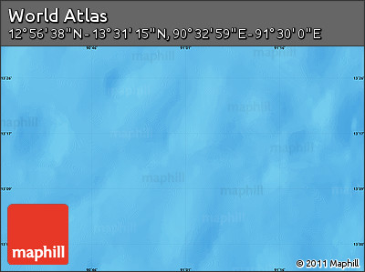 Physical Map of the Area around 13° 13' 56" N, 91° 1' 30" E