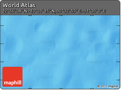 Physical Map of the Area around 13° 13' 56" N, 91° 1' 30" E