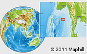 Physical Location Map of the area around 13° 13' 56" N, 96° 7' 30" E