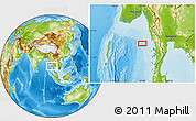 Physical Location Map of the area around 13° 13' 56" N, 96° 58' 29" E