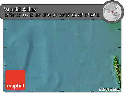Satellite Map of the Area around 13° 13' 56" N, 97° 49' 29" E