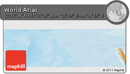 Political Panoramic Map of the Area around 13° 13' 56" N, 97° 49' 29" E