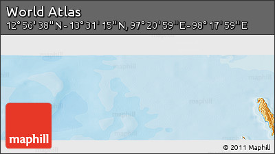 Political Panoramic Map of the Area around 13° 13' 56" N, 97° 49' 29" E