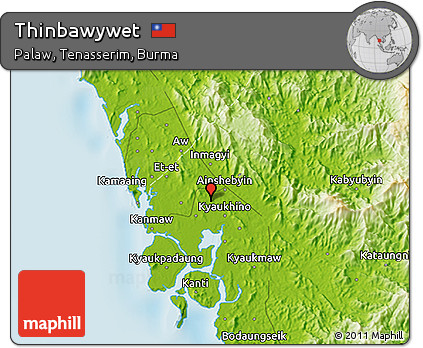 Physical 3D Map of Thinbawywet