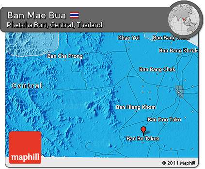 Political 3D Map of Ban Mae Bua