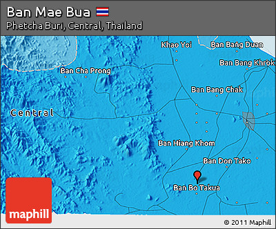 Political 3D Map of Ban Mae Bua