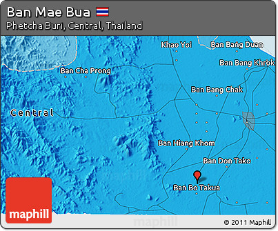Political 3D Map of Ban Mae Bua