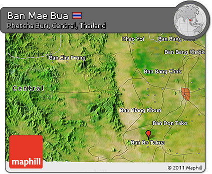 Satellite 3D Map of Ban Mae Bua