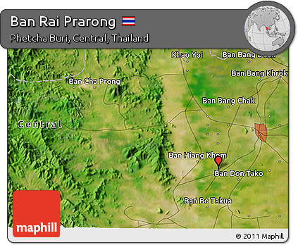 Satellite 3D Map of Ban Rai Prarong
