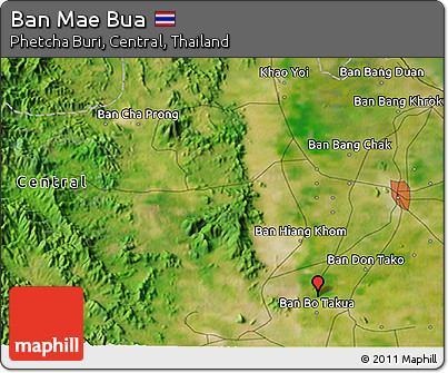Satellite 3D Map of Ban Mae Bua