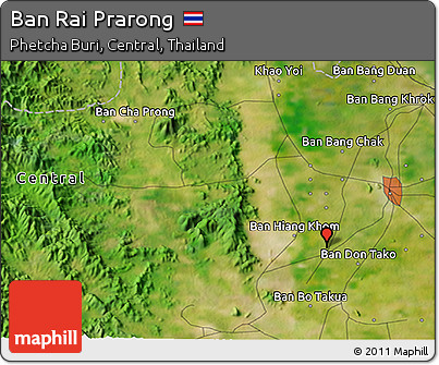 Satellite 3D Map of Ban Rai Prarong